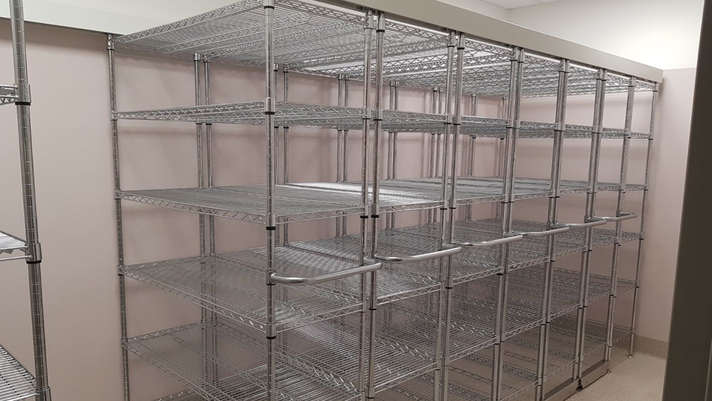 Chrome Wire Compactus Unit for Consumables Storage at Hospital